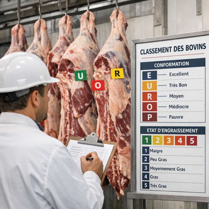Classement des carcasses de bovins : comprendre le système en abattoir