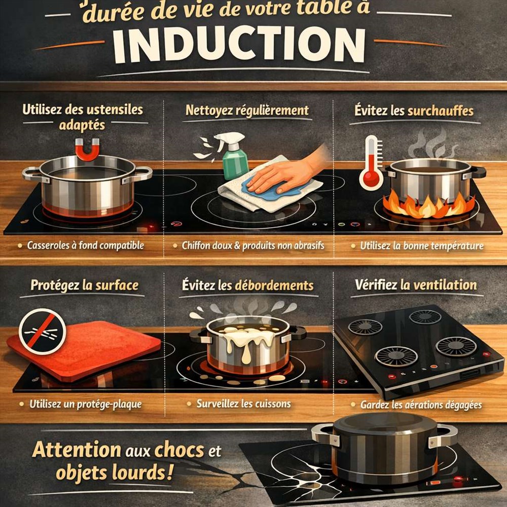 Comment prolonger la durée de vie de votre table à induction