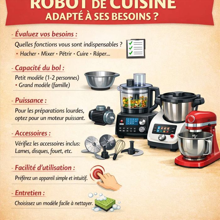 Comment choisir un robot de cuisine adapté à ses besoins ?