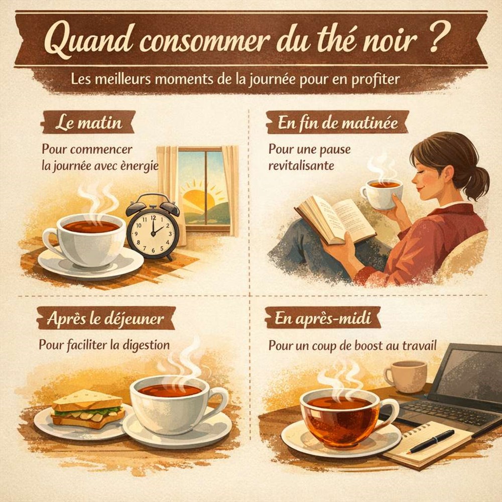Quand consommer du thé noir ? Les meilleurs moments de la journée pour en profiter